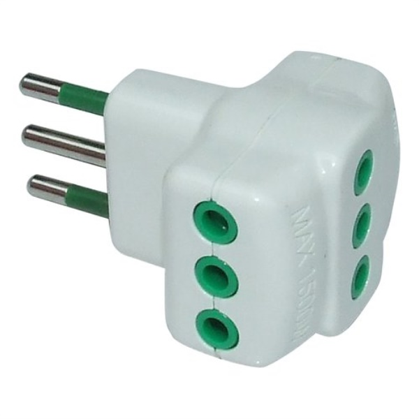 Adattatore Fme Fanton 82620 E con spina italiana 10A Bianco