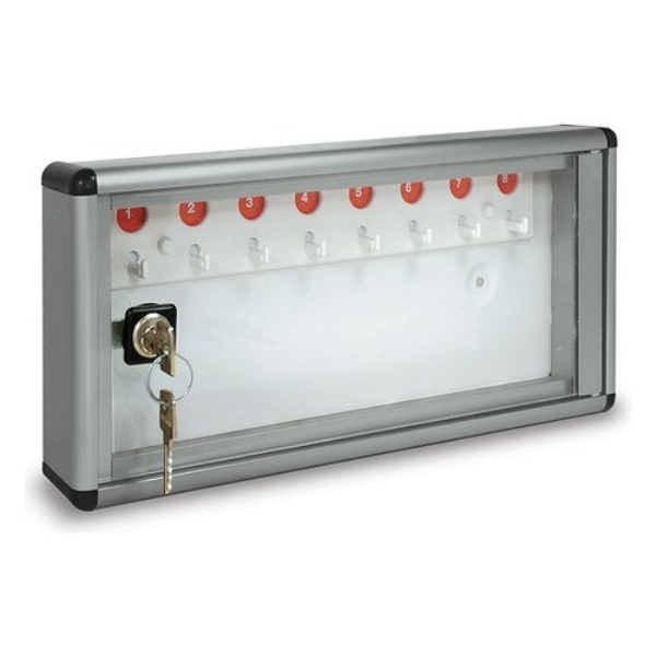 Bacheca chiavi Alubox 23BCN08AM 8 Ganci Argento metallizzato