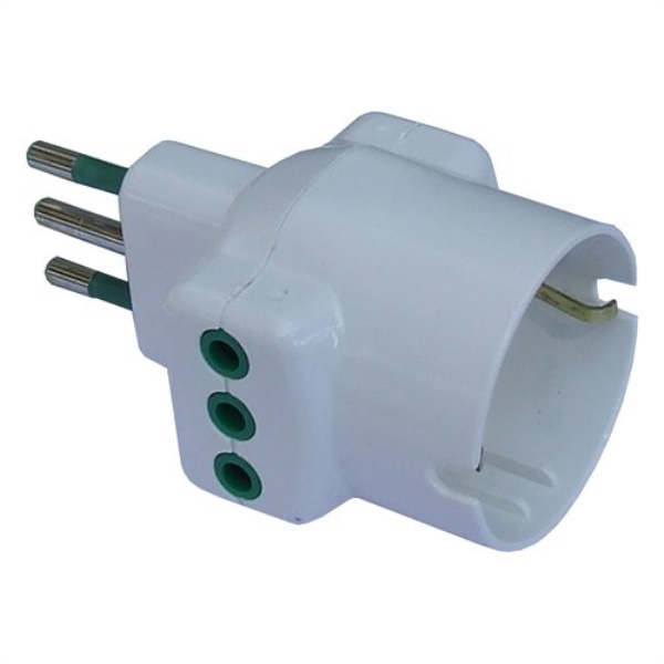 Adattatore Fme Fanton 82670 E con spina italiana 10A Bianco