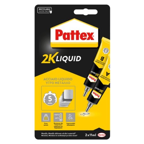 Colla specifica Pattex 2864349 Acciaio liquido bicomponente Grigio
