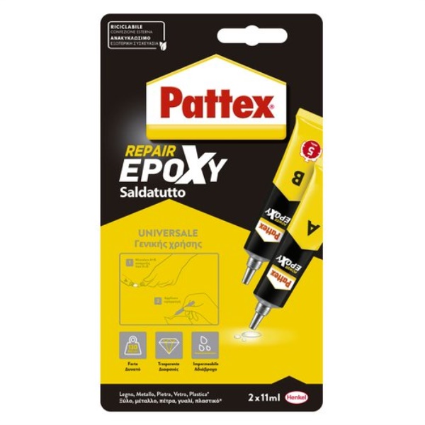 Collante Pattex 2868447 EPOXY Saldatutto Trasparente