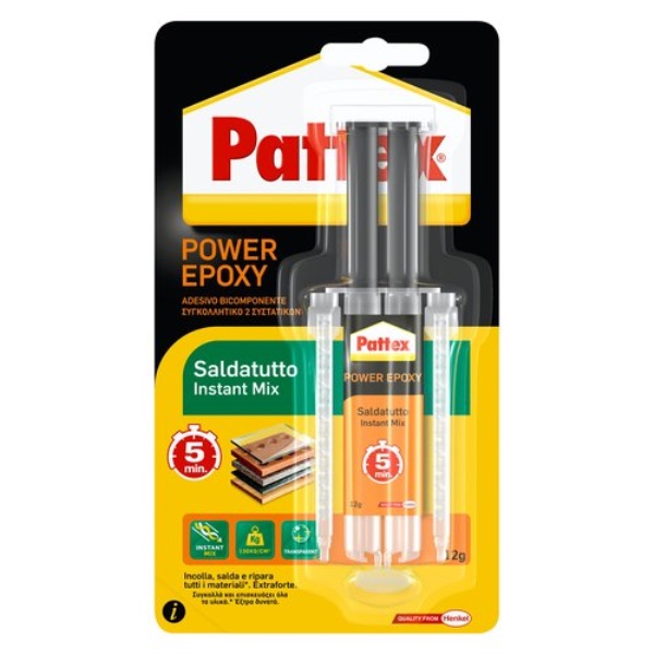 Collante Pattex 2751316 EPOXY Saldatutto Instant Mix Trasparente