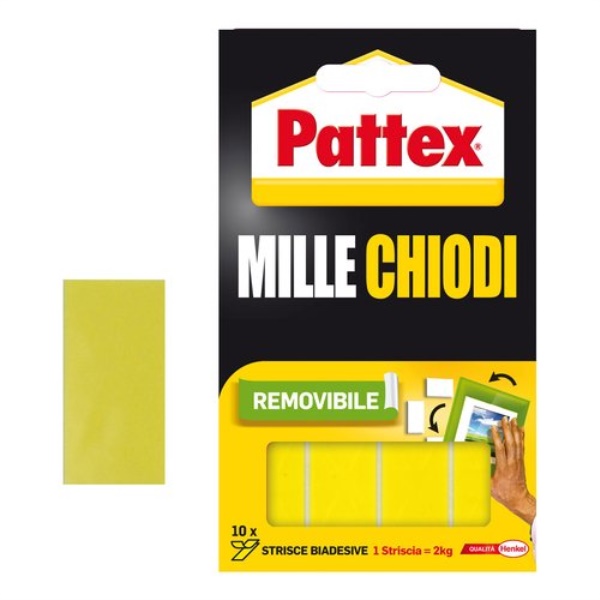 Nastro biadesivo Pattex 1415614 MILLE CHIODI striscia removibile 40x20