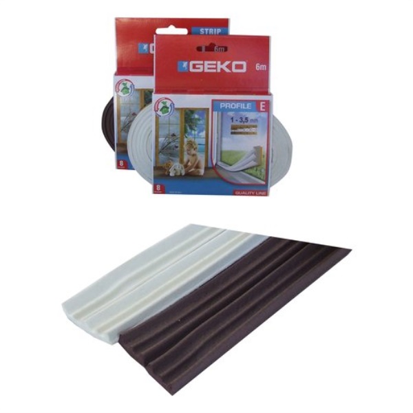 Paraspifferi Geko 1000 4 STRIP guarnizione adesiva profilo ad E mt. 6 