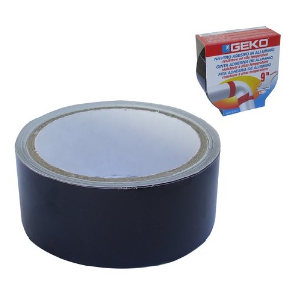 Nastro alte temperature Geko 230 951 SMOKE alluminio Nero