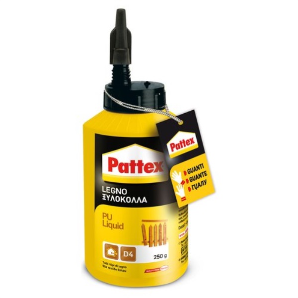 Colla vinilica Pattex 1633894 Legno PU Classe D4 Trasparente