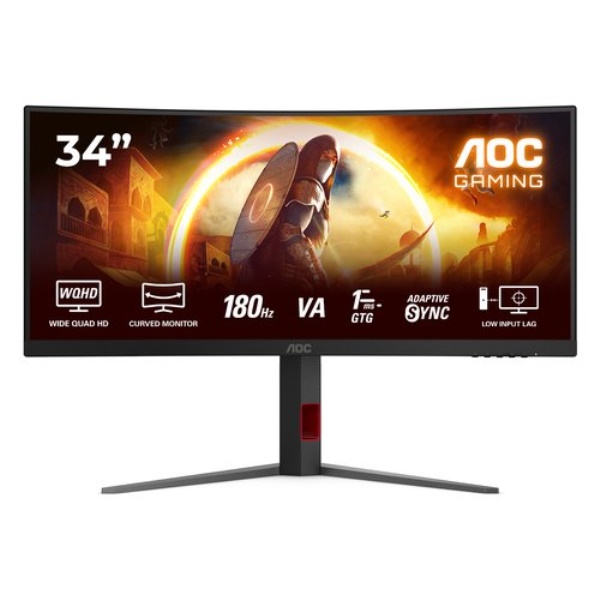 Monitor Aoc CU34G4 WQHD Curvo Black e Red
