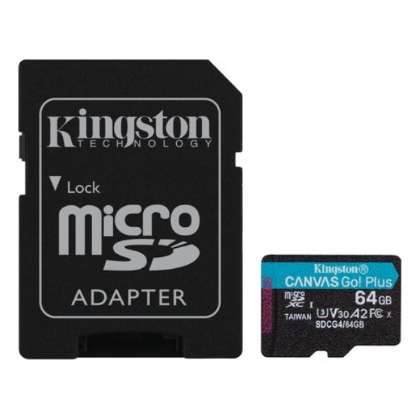 Scheda di memoria Kingston SDCG4 64GB CANVAS GO! PLUS Gen4 Black e Blu