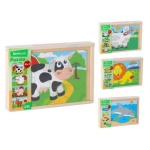 Globo - Puzzle Globo 42876 SIR WOOD 4 in 1 Assortito