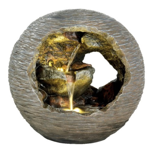 Fontana decorativa esterno con luce led Kaemingk 892691 LUMINEO Roccia