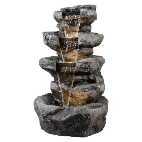 Fontana decorativa esterno con luce led Kaemingk 896134 LUMINEO Roccia