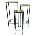 Amicasa - Set porta vasi piante Amicasa AH25028 SICILIA Nero multicolor