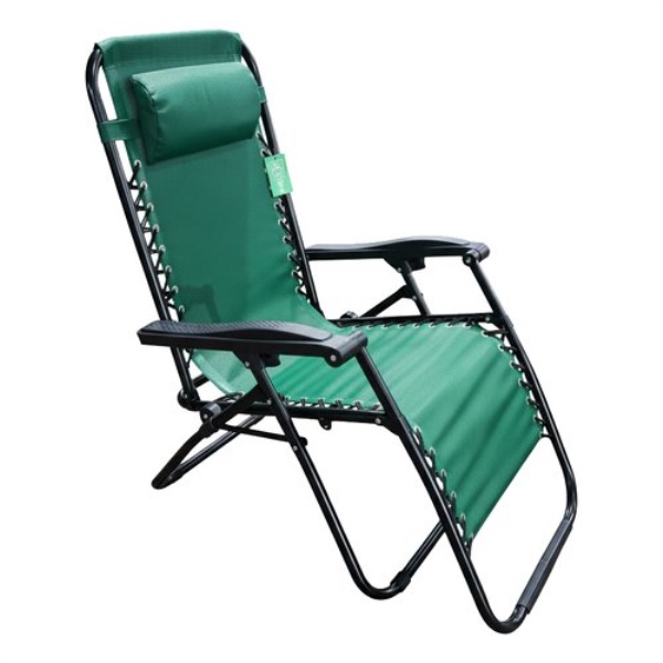 Sedia sdraio con poggiapiedi Amicasa HTN455 Verde