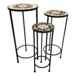 Amicasa - Set porta vasi piante Amicasa AH25027 SICILIA Nero multicolor