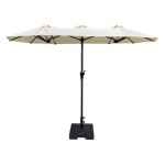 Amicasa - Ombrellone Amicasa DLY B012 MINITWIN Grigio e Ecrù