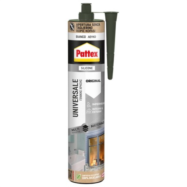 Silicone acetico Pattex 3032787 universale Bianco