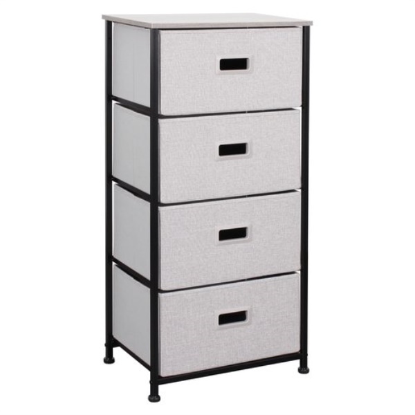 Cassettiera salvaspazio Amicasa 5L 203 4C in MDF rivestito Grigio chia