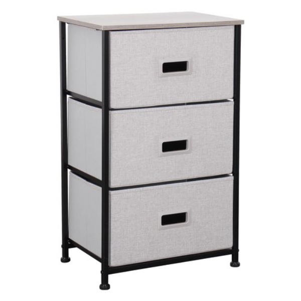 Cassettiera salvaspazio Amicasa 5L 202 3C in MDF rivestito Grigio chia