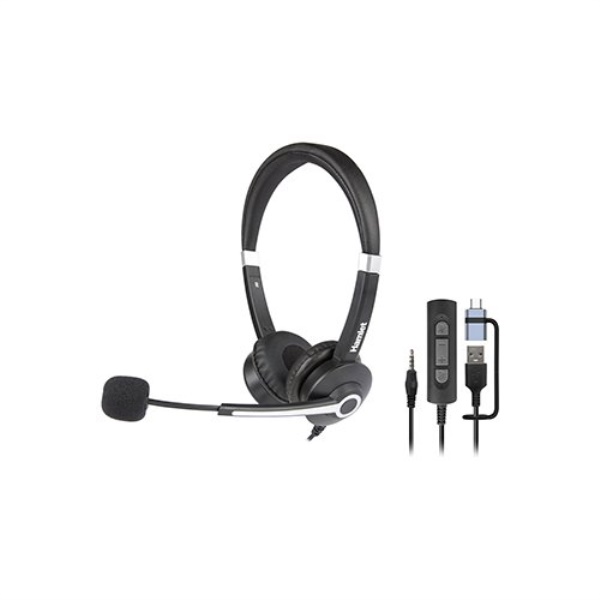 Cuffie microfono filo Hamlet HHEADM UJX RENOVA HEADSET Black e Silver
