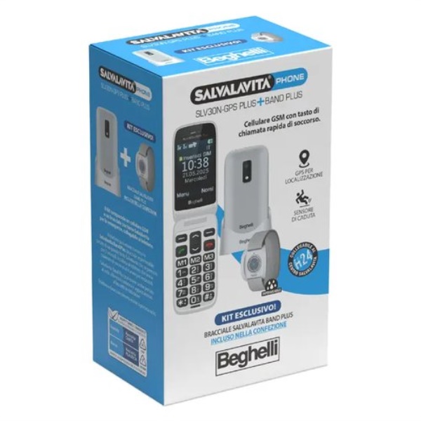 Cellulare Beghelli 9204N SALVALAVITA Phone SLV30 GPS Plus ECO+Band Gre