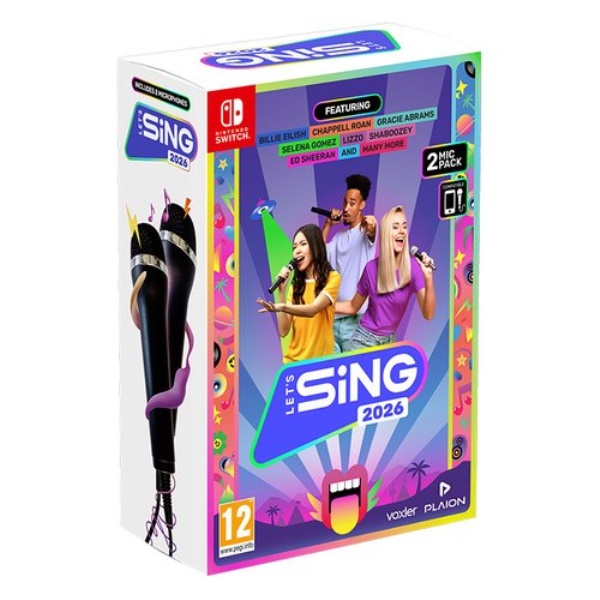 Videogioco Plaion 1160726 SWITCH Let's Sing 2026 con 2 microfoni Inter