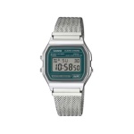 CASIO - Orologio Casio A158 WEM 3EF VINTAGE Silver e Green
