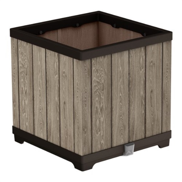Fioriera Keter K260788 SIGNATURE Knock Down Planter Square Ashwood