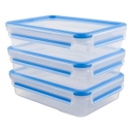 EMSA - Set contenitori alimenti Emsa 515645 CLIP & CLOSE Azzurro e Trasparent