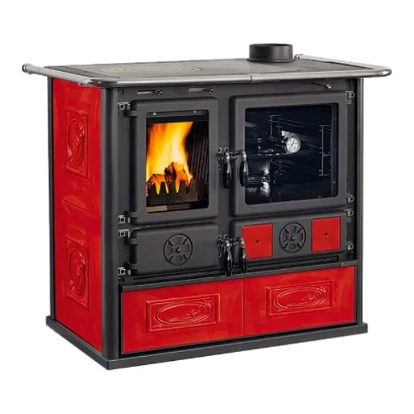 Cucina legna Nordica 303450 ROSA VST.16 Ceramica Bordeaux