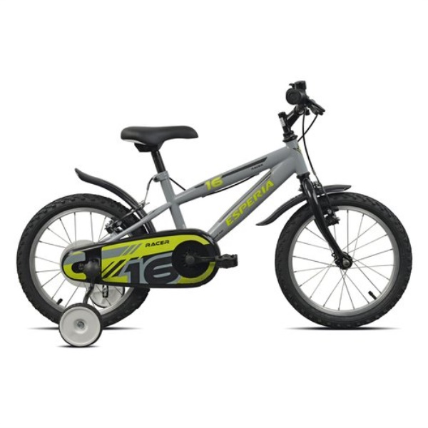 Bicicletta Esperia 259600 BIMBO con rotelle Grey e Black Glossy