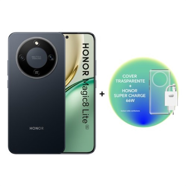 Smartphone Honor BNDM8LBCHC512 MAGIC8 LITE Bundle Cover+Charger Midnig