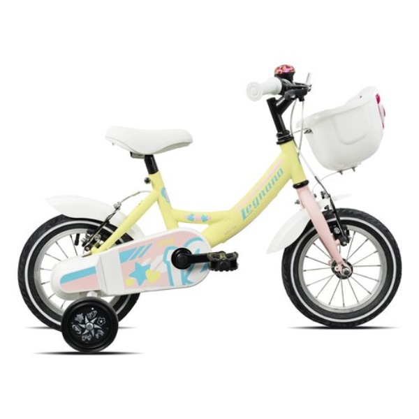 Bicicletta Legnano 26L9900DG BIMBA con rotelle Yellow Pink Matt