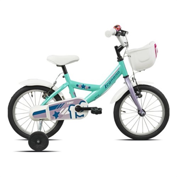 Bicicletta Legnano 26L9700DA BIMBA con rotelle Aquamarine e Lilac Glos