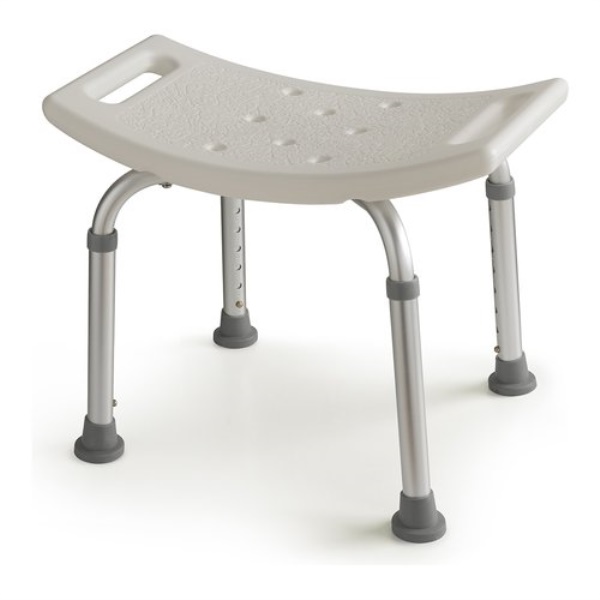 Sgabello bagno Gedy 107202 FRIEND regolabile h.40-58 cm Bianco e Silve