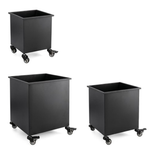 Set porta vasi piante Yes Everyday 0723977 HAIK quadri con ruote Nero