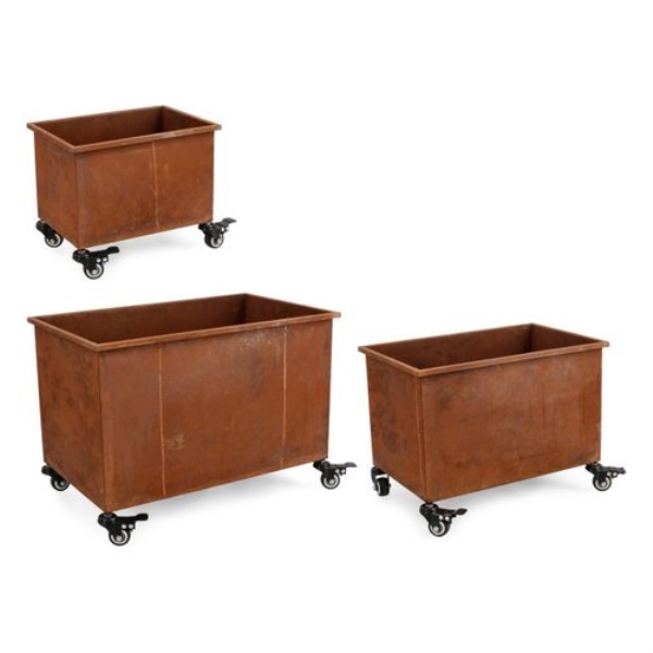 Set porta vasi piante Yes Everyday 0723972 HAIK rettangolari con ruote