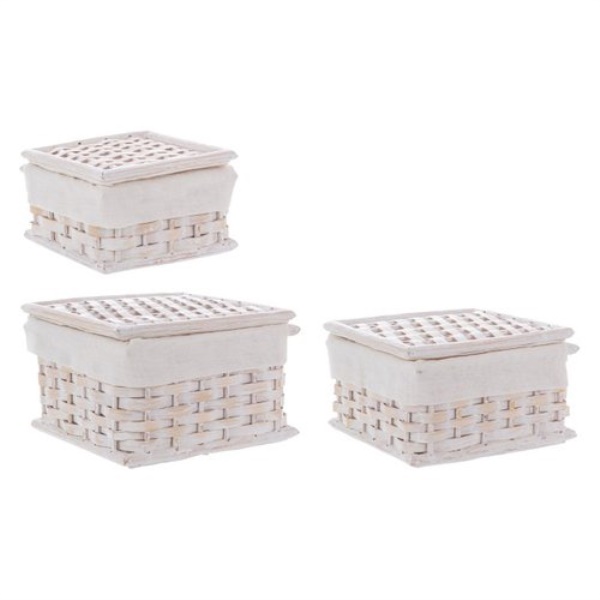 Set porta oggetti Yes Everyday 0402410 HOMELY con coperchio Bianco