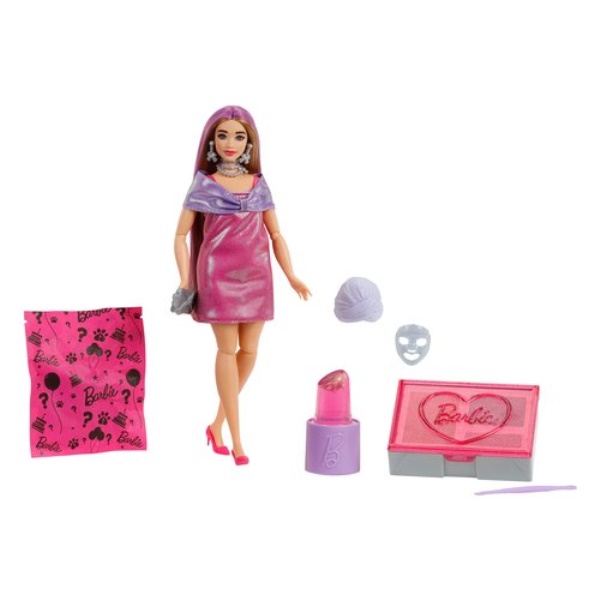 Bambola Mattel JFY67 BARBIE Party Suprise Make-up Lilla