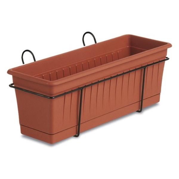 Balconiera Stefanplast 86060 con cassetta piante inclusa Terracotta