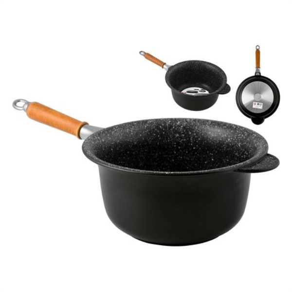 Paiolo Antik Ars 12.26 manico legno amovibile Nero