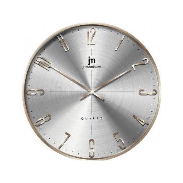 Orologio da parete Lowell 00886C JUSTAMINUTE Alluminio spazzolato