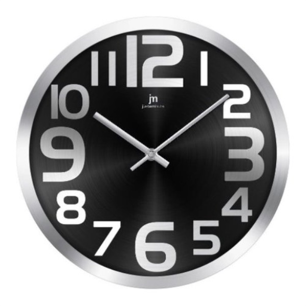 Orologio da parete Lowell 14972N JUSTAMINUTE Silver e Nero