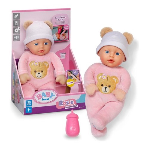 Bambola Mga 840481 BABY BORN Sweet Rosie con biberon