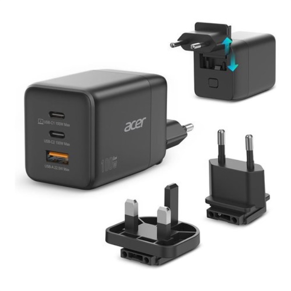 Caricabatterie Acer HP DSCAB 019 100W GaN Black