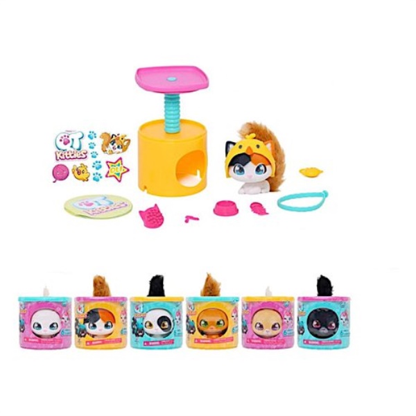 Peluche Yes Toys MGG17423 QT KITTIES Gattino con casetta modulare Asso