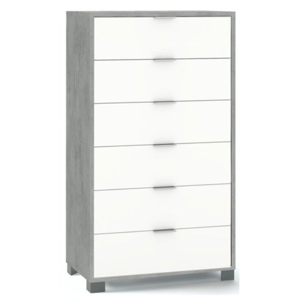 Cassettiera Sarmog A786CEBNI QUADRANTE 786 Cemento e Bianco neve
