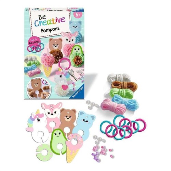 Set Pompon Kawaii portachiavi Ravensburger 12028010 BE CREATIVE