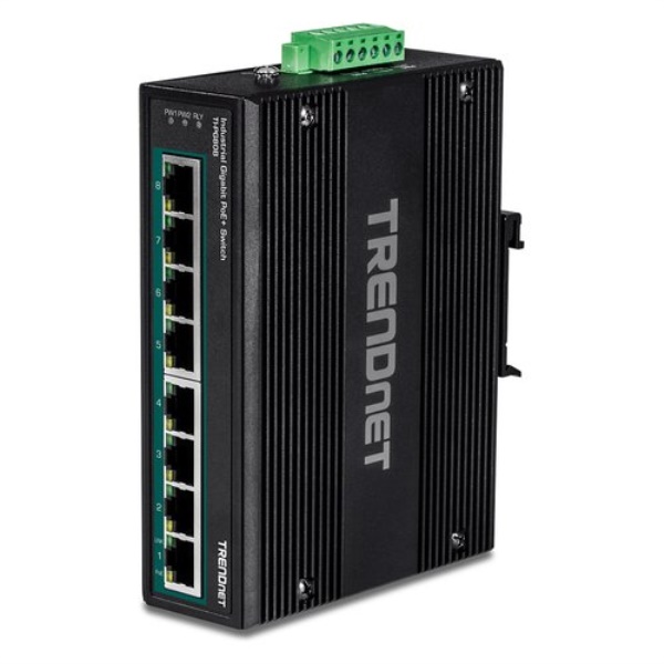 Switch di rete Trendnet TI PG80B INDUSTRIAL su guida DIN Black