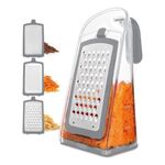 Amicasa - Grattugia Amicasa TF848A 3 lame inox con contenitore Trasparente e Gri