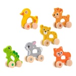 Globo - Gioco prima infanzia Globo 42873 SIR WOOD Animali in legno push& carry
